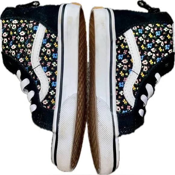 Vans Toddler Black High-Top Sneakers with Floral Print - Picture 2 of 9